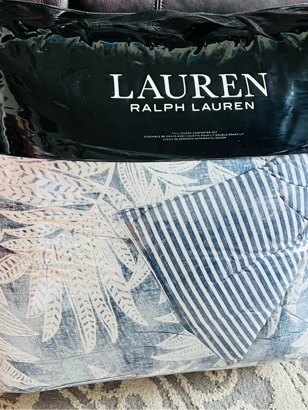 NWT❤️Lauren Ralph Lauren Evan 3 Pc Queen Size Duvet Comforter Set